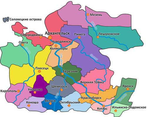 Карта: Архангельская область