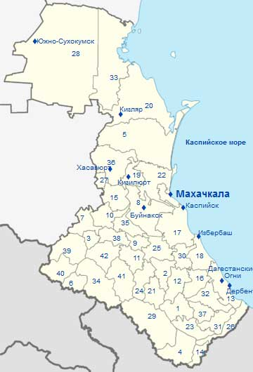 Карта: Дагестан
