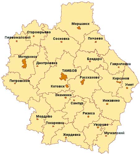 Карта: Тамбовская область
