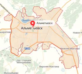 Карта Альметьевск