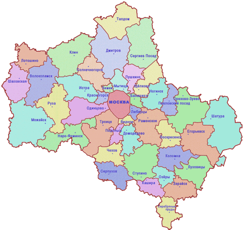 Карта: Москва и Московская область
